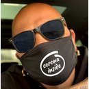 Nasen-Mund-Maske schwarz Motiv Corona inside