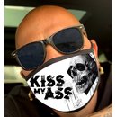 Nasen-Mund-Maske schwarz Motiv Kiss my Ass