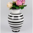 Vase 32cm Streifen schwarz/wei