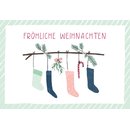 Mini Karte Socken Frhliche Weihnachten